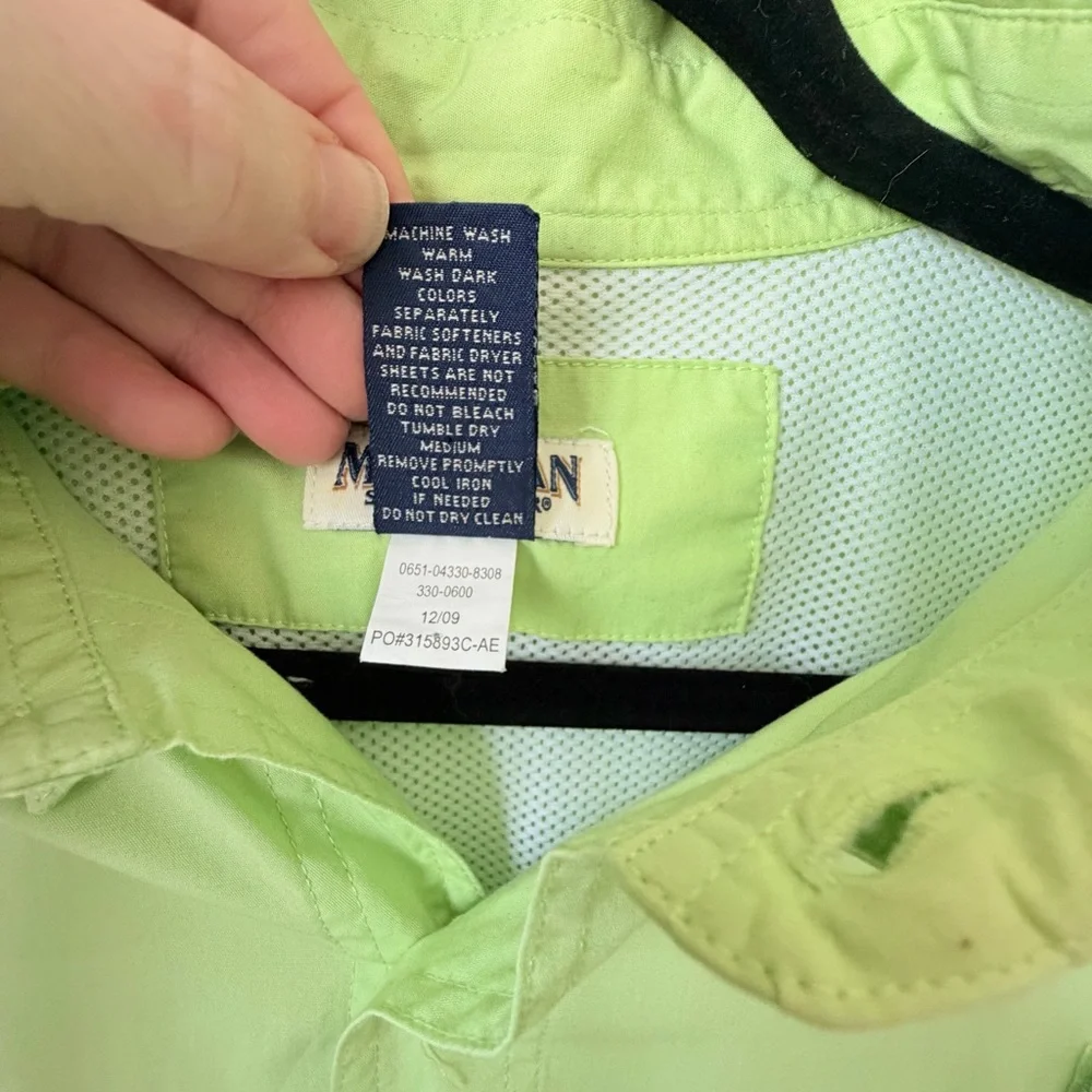 Magellan Lime Green Fishing Shirt Ventilated Long Sleeve Size L - Picture 8 of 11